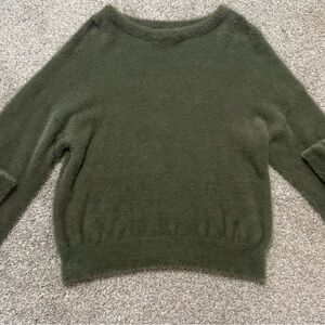Express Green Crew Neck Sweater Classic Knit Design